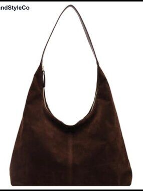 Slouchy Suede Shoulder Bag Women Underarm Tote Work Crescent Handbag